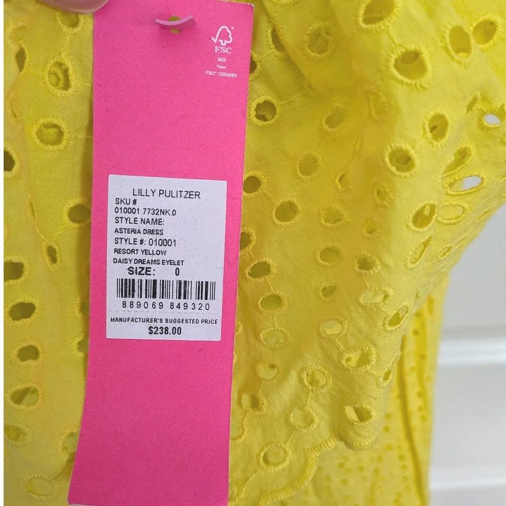Lilly Pulitzer Asteria Dress Resort Yellow Daisy Dreams Eyelet Size 0 NWT $238 - Picture 6 of 12